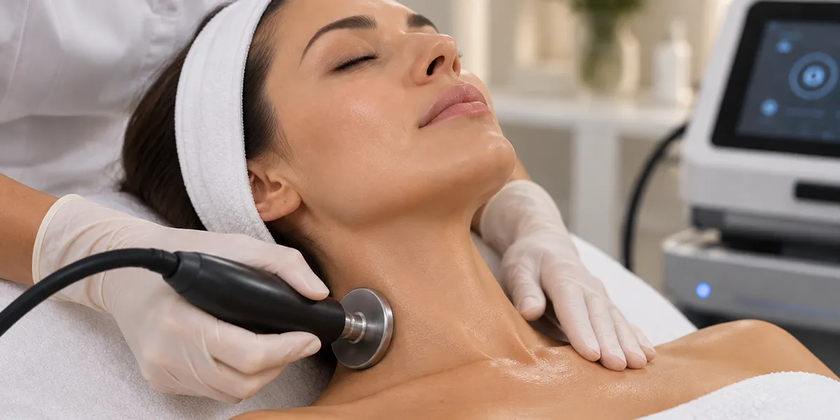 Tratamiento INDIBA aplicado en cuello y escote
