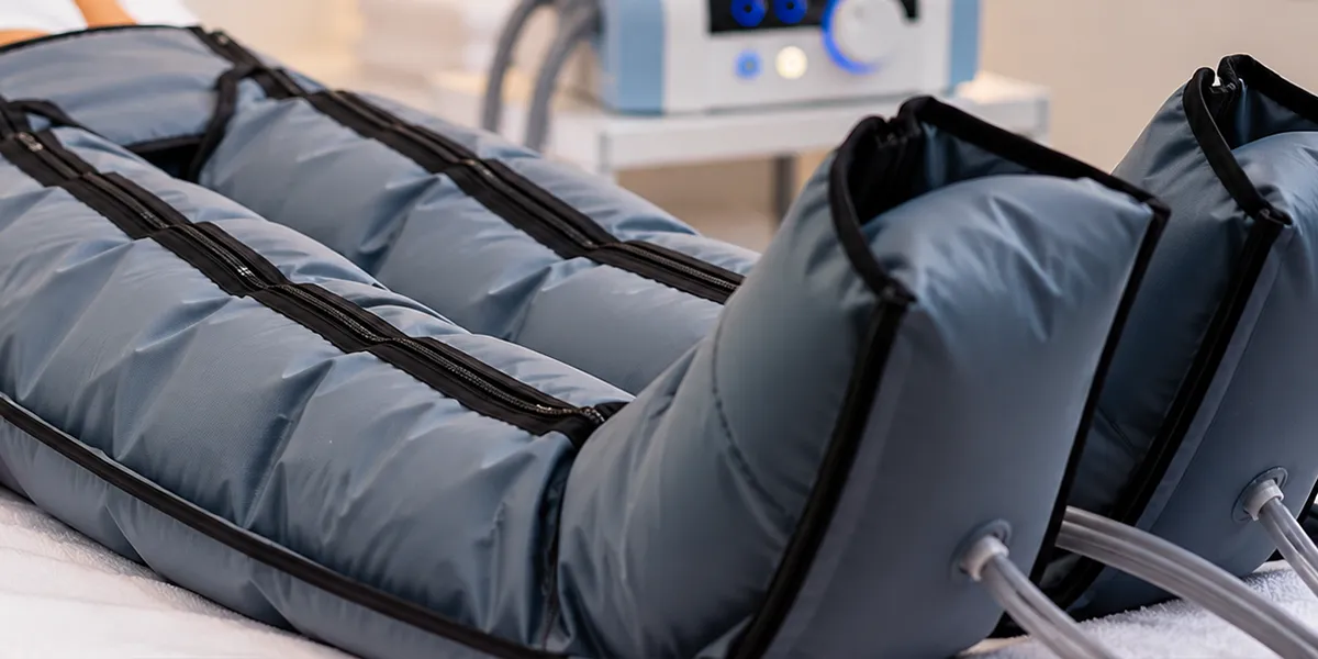 Sesión de presoterapia para piernas cansadas en Gutiérrez Clinic Alicante